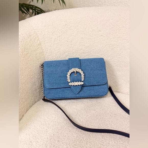 Jimmy Choo Cheri Shoulder Bag in Blue Denim - Picture 2 of 8